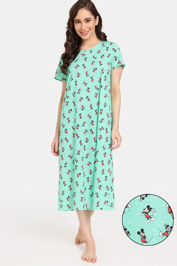 Buy Rosaline Disney Knit Cotton Mid Length Nightdress - Spring Bud